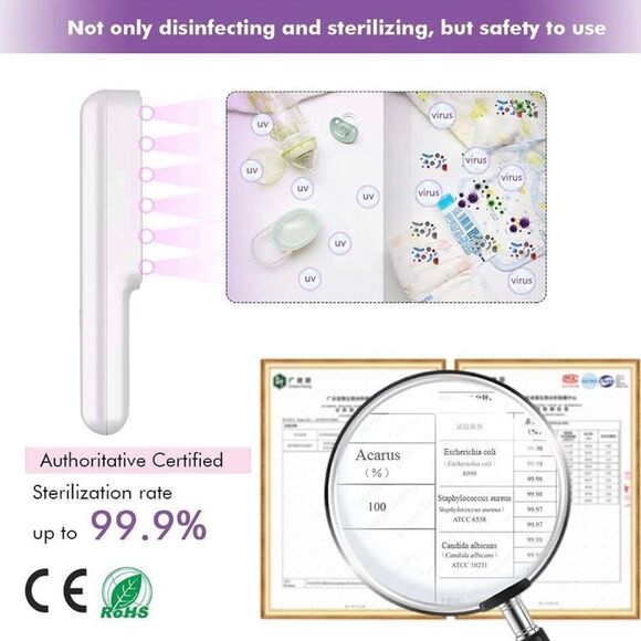 Purpleglow UV-C Light Sanitizer , UVC Light Sterilizer, Portable UV-C Wand. - Picture 12 of 13